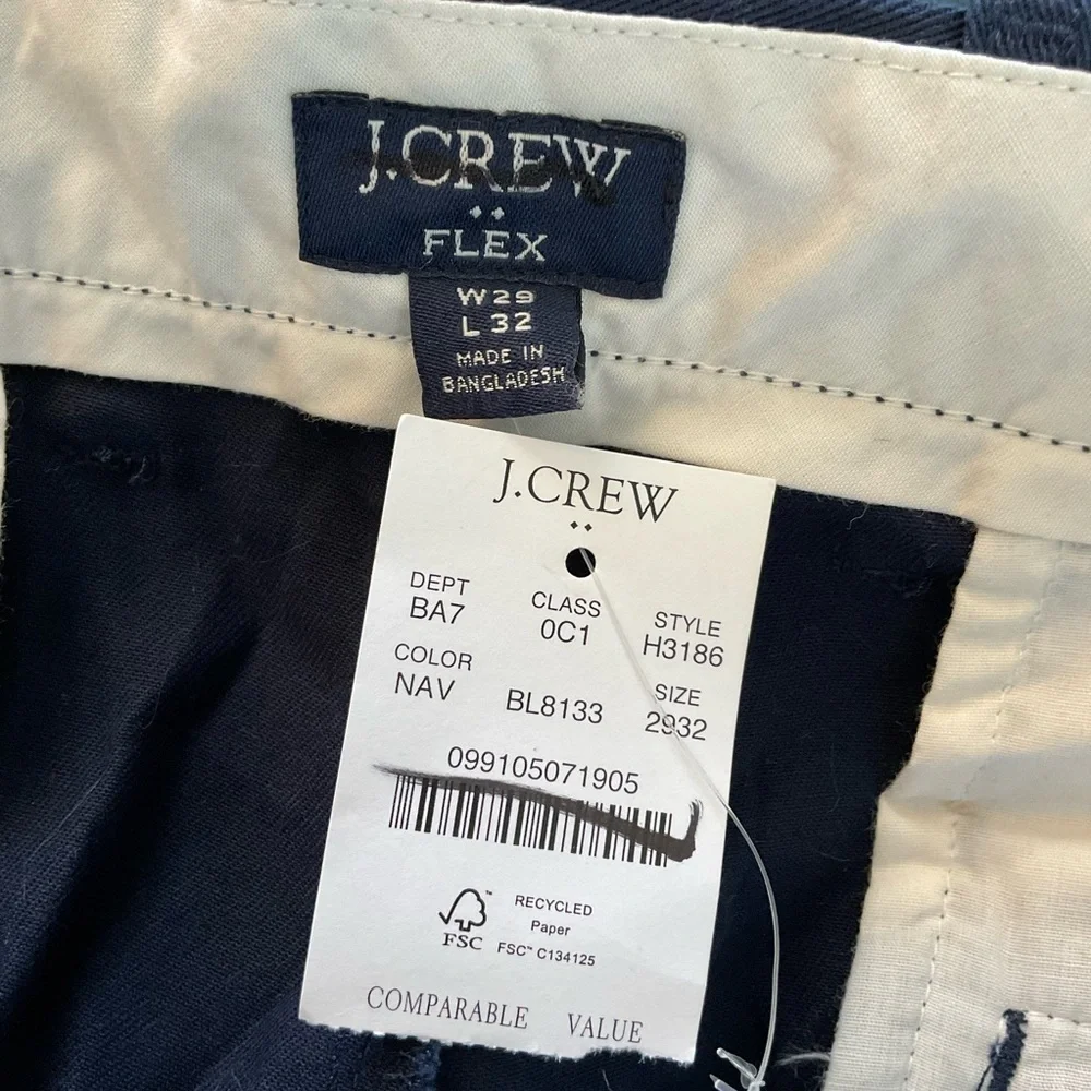 J.Crew Flex Straight‎ Chino Pants Navy Blue Men’s Size 29x32 NWT Office Work